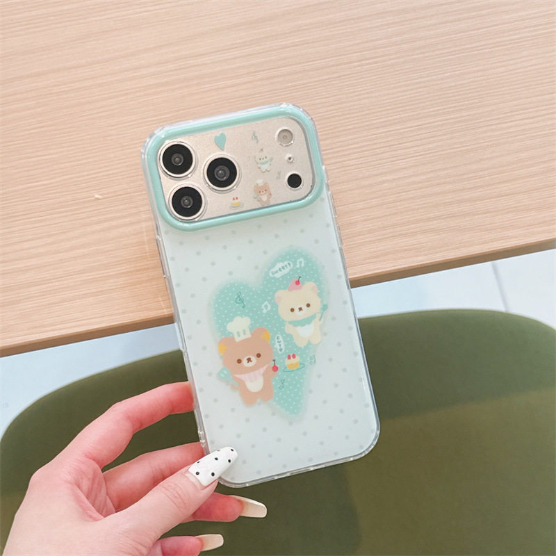 Imd large shell-white-green polka-dot heart-easy bear