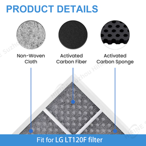 Verimli aktif % karbon filtre LG LT120F buzdolabı koku giderici Hepa filtresi ile uyumlu - Product Image 4