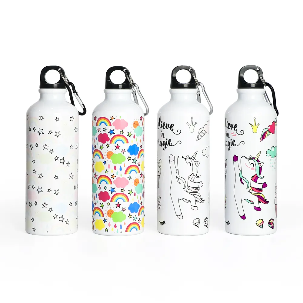 Botella de agua deportiva de aluminio que cambia de Color frío, recuerdo, promoción, 500ml