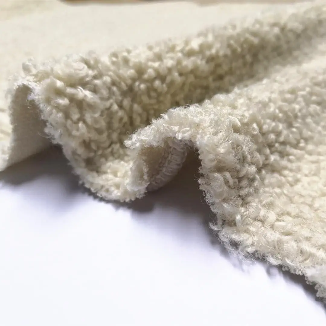 Suzhou meidao tecido de lã casual 100% poliéster, tecido malha elástico para jaqueta forro vestuário