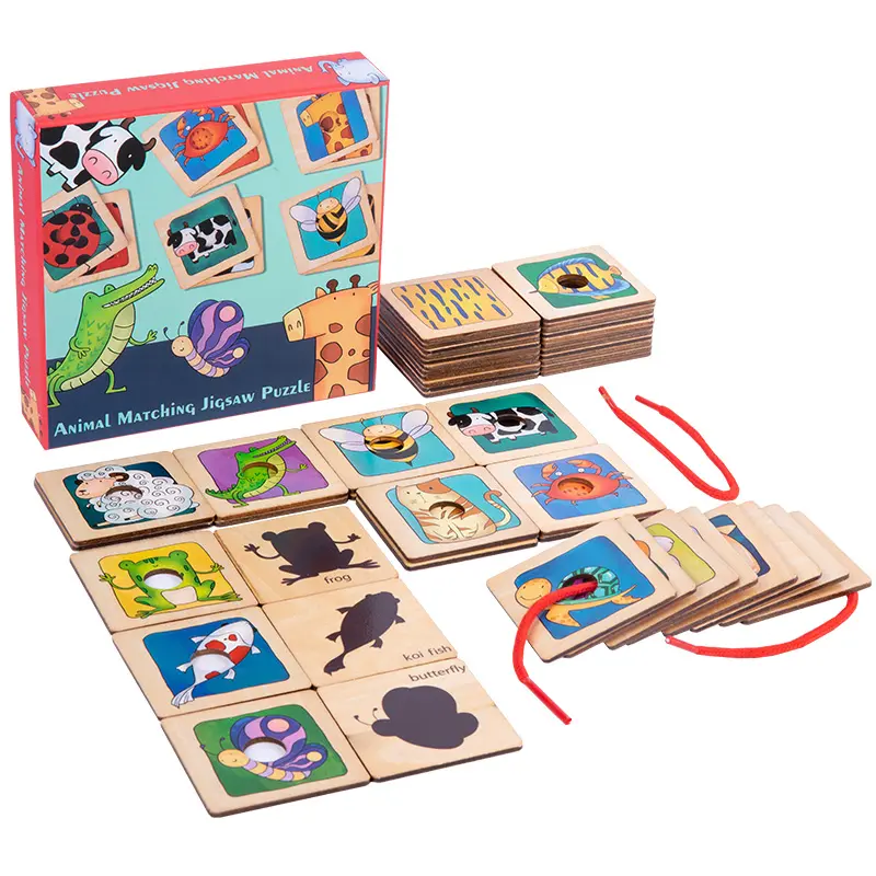 CPC CE Kids trova Shadow Game incoring Baby Early Educational Toy 48PCS Animal Fur Pattern Matching Board puzzle per bambini