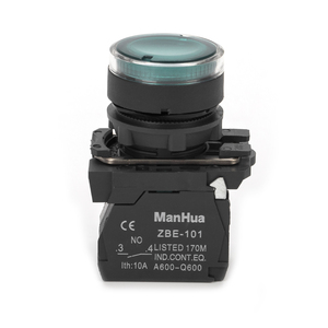 Manhua XB5-AW33グリーンインジケーターノブスイッチパイロットライトヘッドセルフロックリセットセレクタープッシュボタンスイッチスプリングリターン - Product Image 1