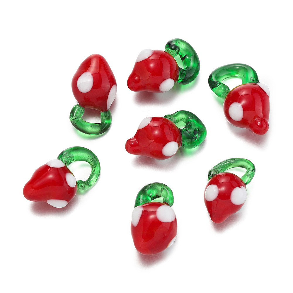Pendentif en verre - fraise