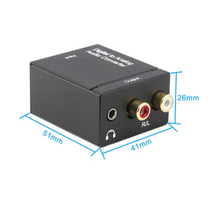 Convertidor de audio digital óptico coaxial Toslink a analógico RCA L/R 3,5 MM con adaptador de corriente - Product Image 6
