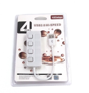 黑色4端口USB 2.0 3.0集线器分离器，带独立480Mbps快速传输数据适配器，适用于带开/关开关的计算机 - Product Image 6