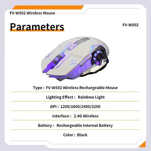 Mouse da gioco FV-502 ergonomico cablato RGB tracciamento ottico programmabile orientamento mano destra connessione USB Mouse per Computer - Product Image 5