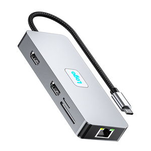 10ใน1 USB C เพื่อ PD100W + USB3.0 * 3 + Rj45 1000Mpbs + USB C + TF + SD + HDTV 4K 60Hz * 2 Type C ฮับ PD100W Dock - Product Image 3