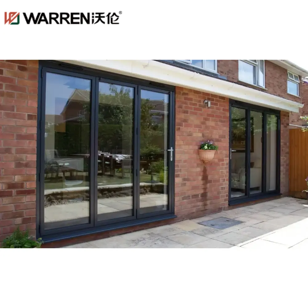 Warren 24x72 alluminio Bifold triplo vetro nero a buon mercato porta interna per la casa