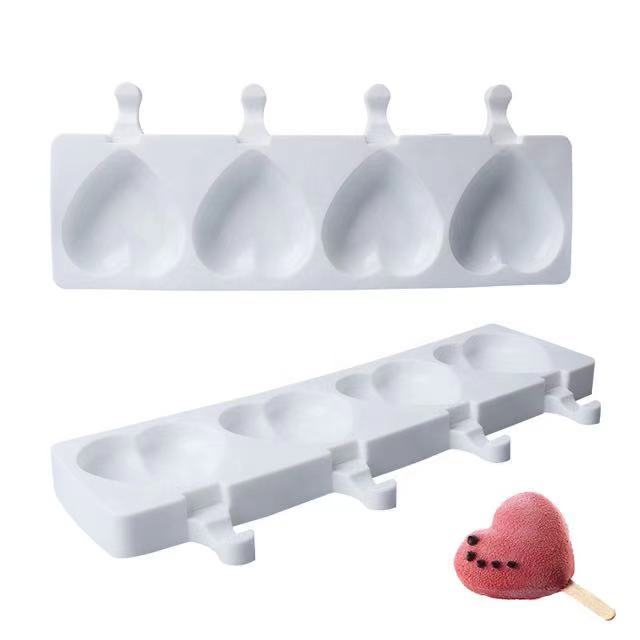 4 cavity heart shape white