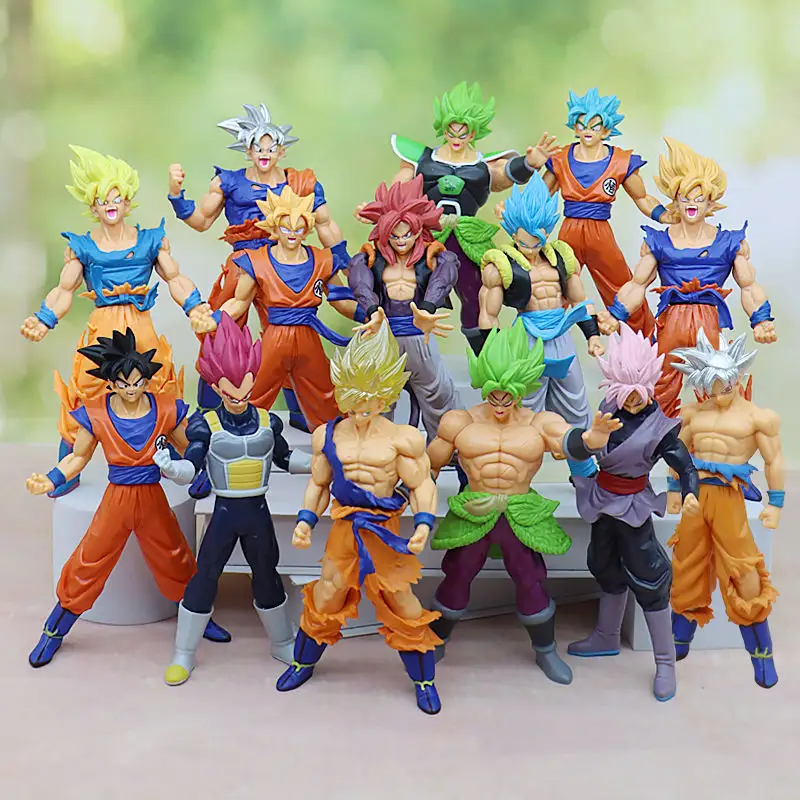 14 estilos 18cm anime dragon z ball super saiyan goku, estatueta de vegeta, modelo de resina anime, figuras de ação