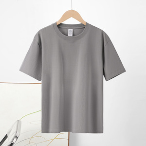 Camiseta de manga corta de verano para hombre de algodón puro 100% básica de media manga suelta en blanco puro personalizable - Product Image 4