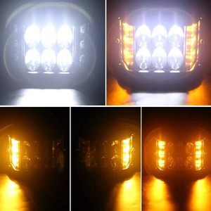 LED bakla ışık 4 inç Off Road çift yan sarı DRL flaş Strobe fonksiyonu ile sürüş sel nokta küp çalışma ışığı - Product Image 6
