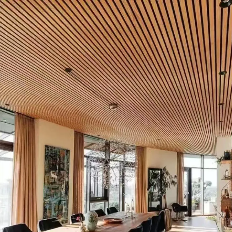Panel dinding kedap suara MDF kualitas tinggi panel flanel akustik dinding berlapis kayu akupanel untuk dekorasi interior dinding dan langit-langit