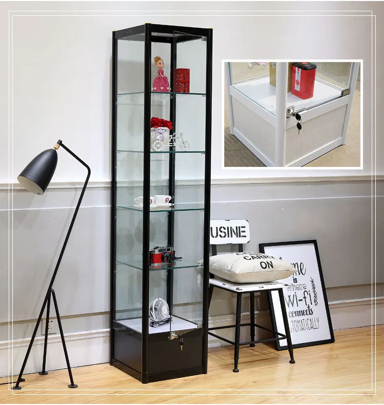 Vitrine de parfum en verre argenté avec armoire de rangement, 1 pièce, à bas prix, conception moderne et durable, présentoir de luxe