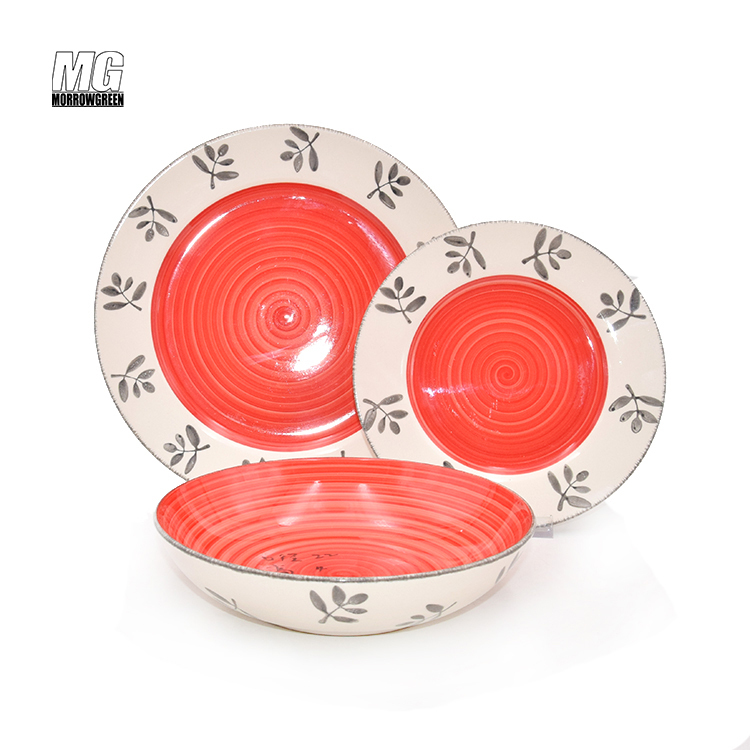 Manufacturer customized unique type pattern ceramic porcelain dinnerware sets without mugs uk