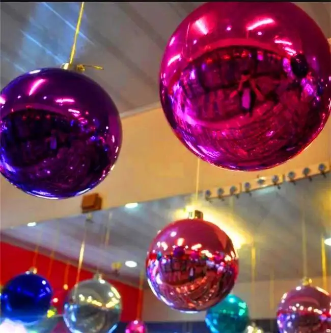 Double Layer Reflecterende Giant Pvc Grote Spiegel Opblaasbare Ballen Zilver Goud Spiegel Bal Ballon Opblaasbare Evenement Decoratie