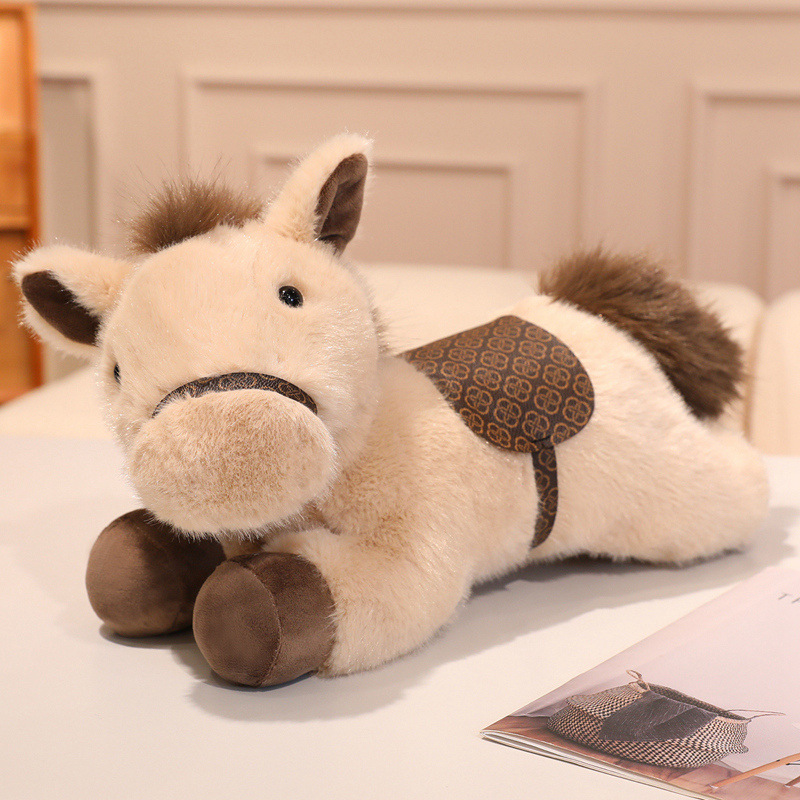 Style Anxin poney-beige-couché