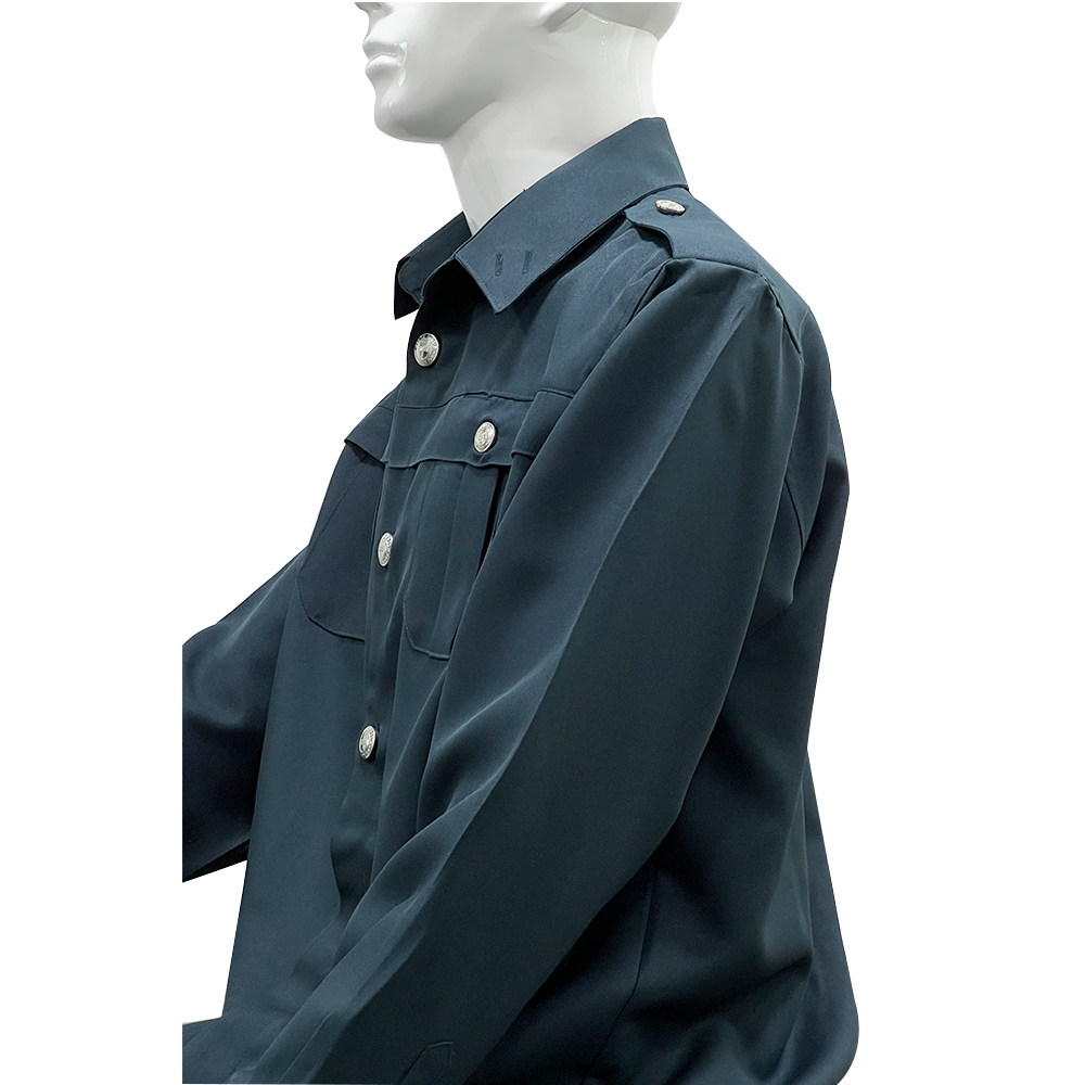 Uniforme de seguridad Dark 65% polyester 35% cotton chest pockets button flaps pen pocket long sleeve Security Uniform Shirts