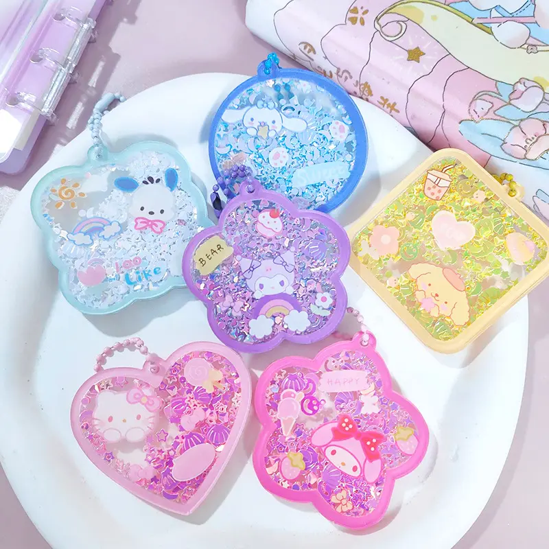 Custom Shaker Anime Hello Kitty Shaker Sleutelhanger Cartoon Bedels Stijl Acryl Tas Hanger Decoratie Mijn Melodie Cadeau