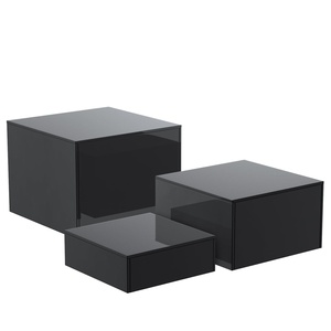 Đen Acrylic <span class=keywords><strong>Cube</strong></span> hiển thị làm tổ bảng với rỗng dưới Đứng tự chọn thực phẩm bảng cho khách sạn & nhà hàng nhà máy cung cấp - Product Image 1
