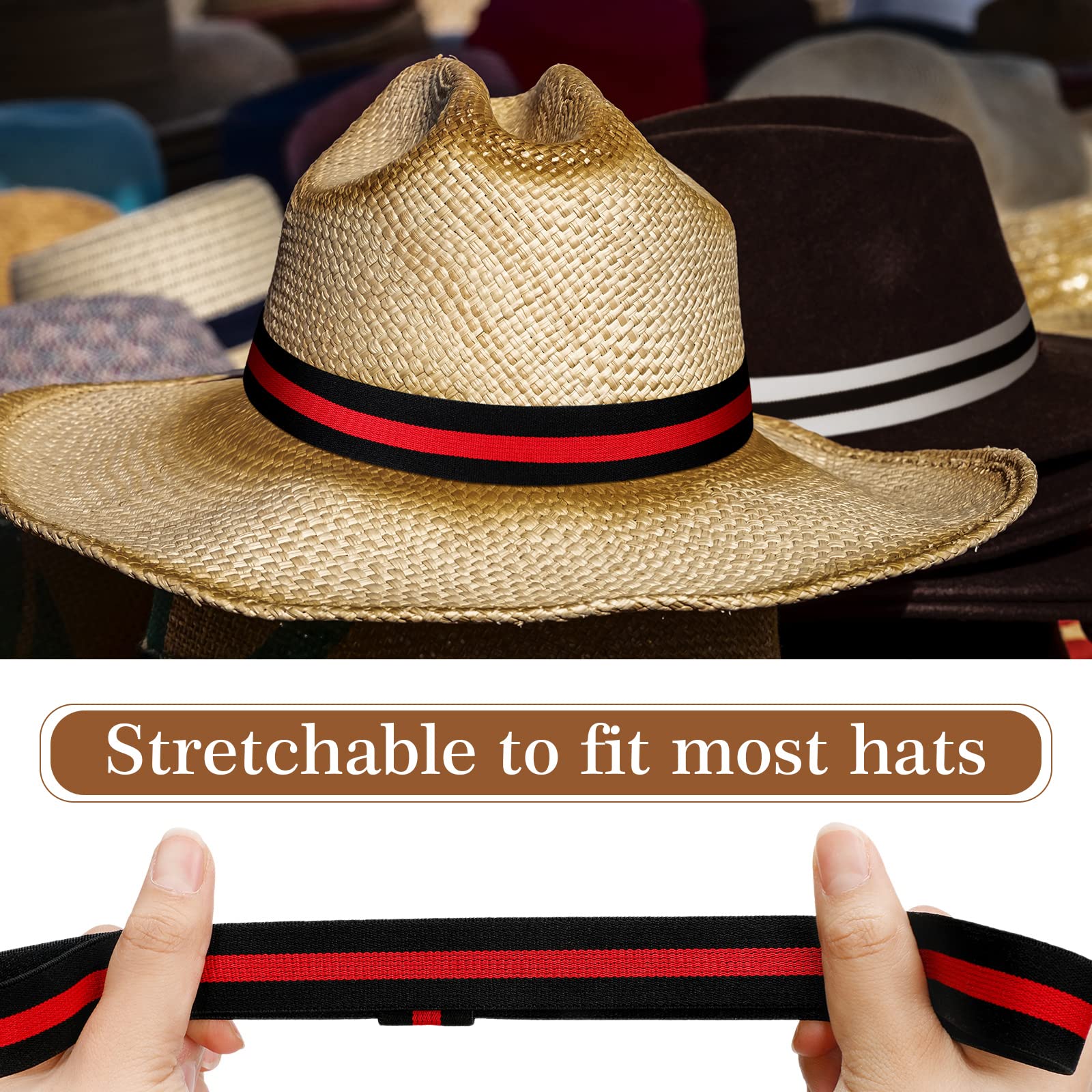 Chapeau Cowboy Paille Femme Chapeau Cowboy En Paille Tressé Unisexe - Style Western Avec Deux Bandes Décoratives - Pour Homme Et Femme Cowboy Paille Country