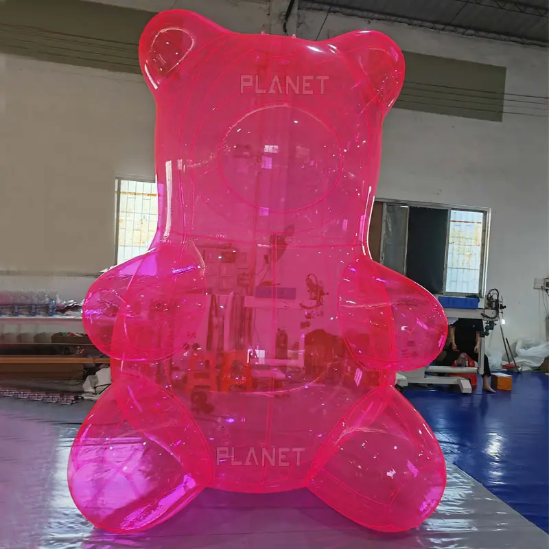 โฆษณา Inflatables อากาศปิดผนึกที่กําหนดเองกลางแจ้งที่มีสีสัน PVC Gummy หมียักษ์พองหมีสําหรับการโฆษณา