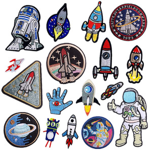Bán Buôn <span class=keywords><strong>NASA</strong></span> Đưa Đón Tàu Sân Bay Máy Bay Spaceman Vá Appliques Huy Hiệu Thẻ Tên Lửa Thêu Merrow Cạnh Các Bản Vá Lỗi Cho Áo Khoác - Product Image 2