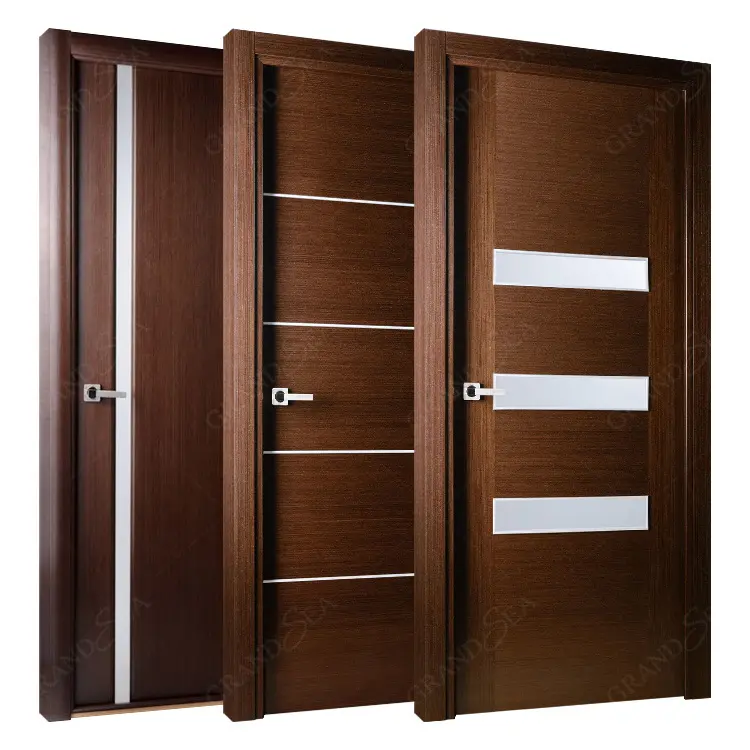 Offre Spéciale 2-panneau Peint À La Main Unique Porte Intérieure Insonorisées Contreplaqué En Bois MDF CHAMBRE Porte Avec Bronze Charnières