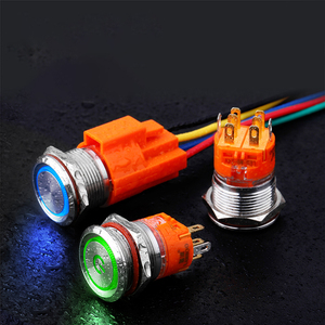 LANBOO 19A1 19 мм 1NO1NC/2NO2NC кнопочный переключатель, металл, фиксация/мгновенная, для промышленного контроля - Product Image 4