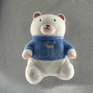 Üreticinin sıcak satış sevimli beyaz ayı maskot stres giderici doğum günleri için peluş oyuncak süper yumuşak işlemeli dolum - Product Image 2