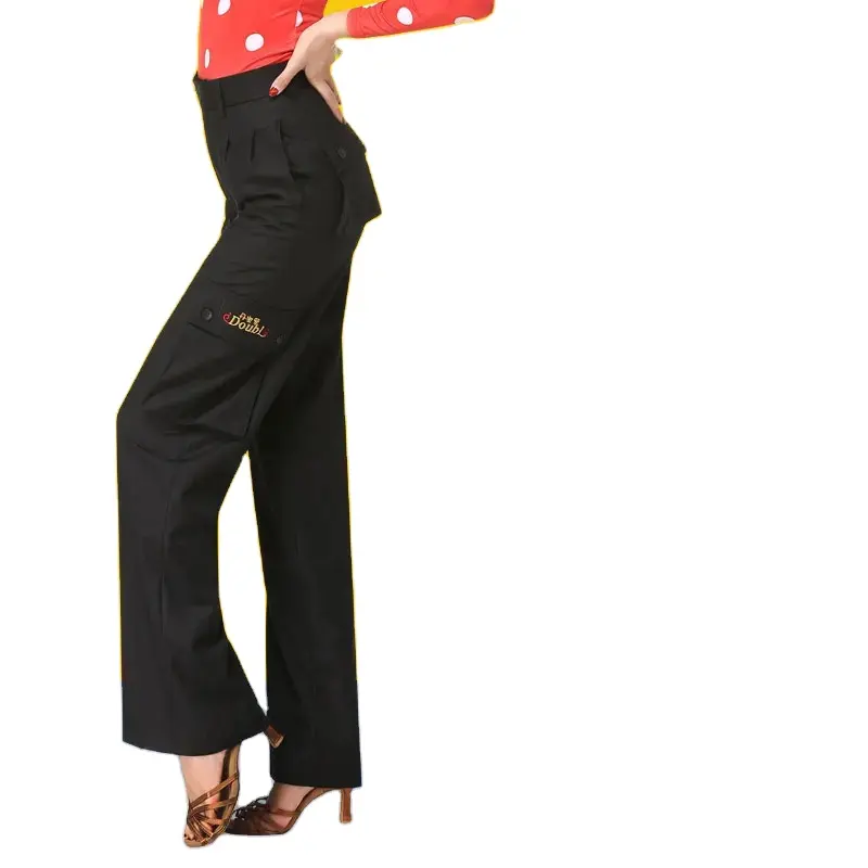 Doubl Latin 6 bolsillos Cargo Pantalones mujer práctica moda trajes de baile de salón Baile Estándar Nacional adulto moderno bolsillo