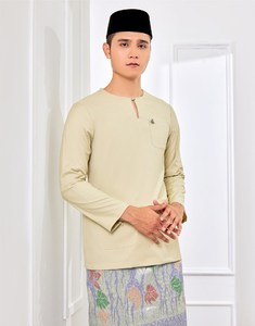 Müslüman erkek Baju kukumelayu ipek Slimfit kesme modeli Baju kuembroidery nakış Embroidery ket Baju Raya
