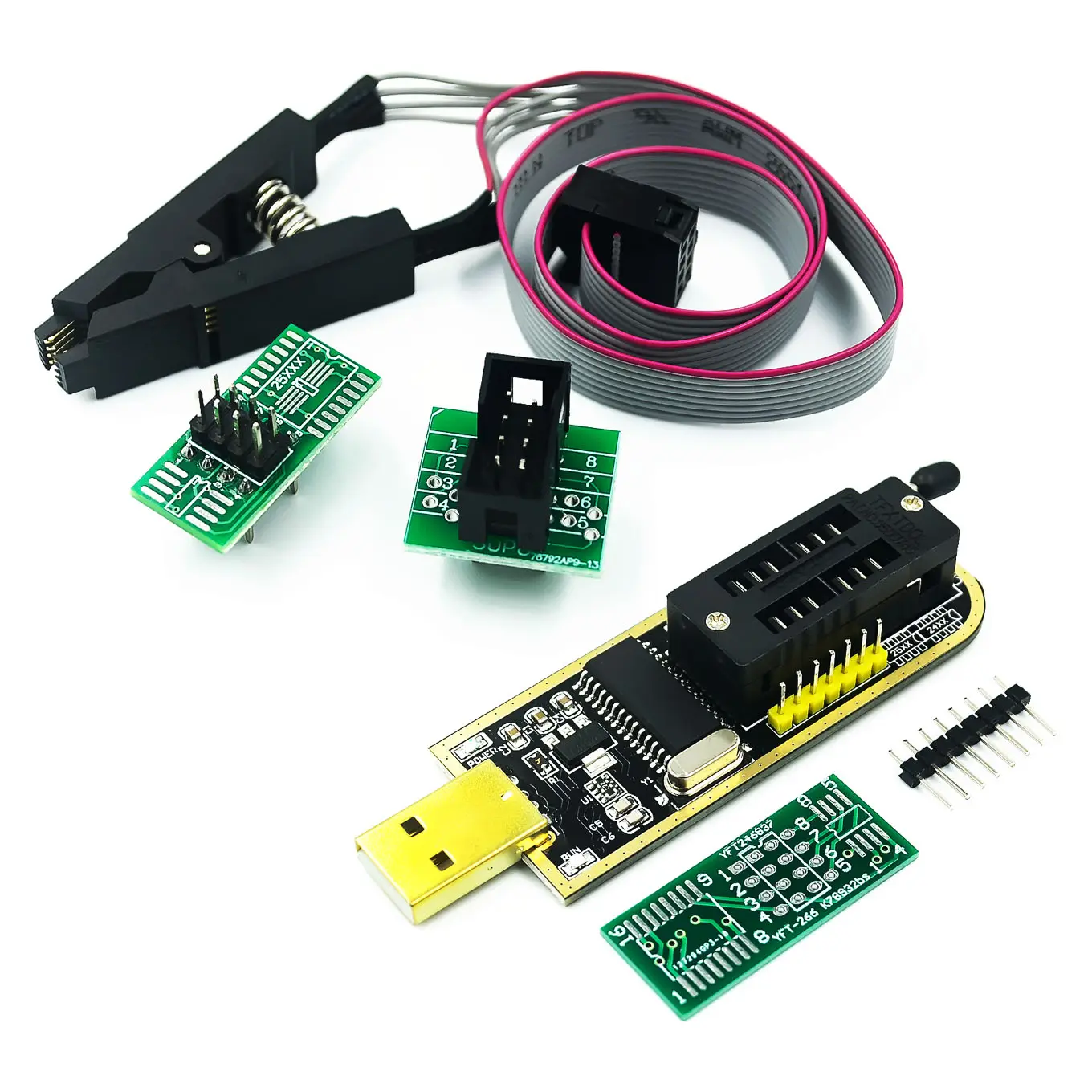 SOIC8 Klip Tes SOP8 untuk EEPROM 93CXX / 25CXX / 24CXX + C H-341-A 24 25 Seri EEPROM BIOS Modul Pemrogram USB Flash BIOS