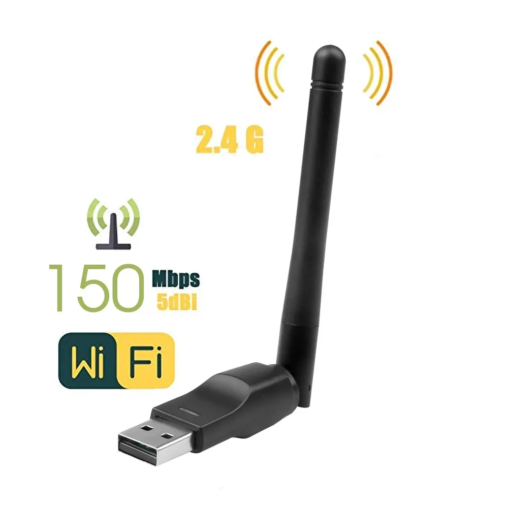 Wi-Fi беспроводная сетевая карта USB 2,0 150M 802,11 b/g/n адаптер локальной сети с поворотной антенной для ноутбука ПК Мини Wi-Fi донгл