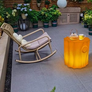 Modern Design Outdoor Furniture Led 16 Colors Lighting Tree Stump Stool <strong>Funky</strong> Seating Backless <strong>Patio</strong> Gardens Leisure Park Bench - Product Image 4