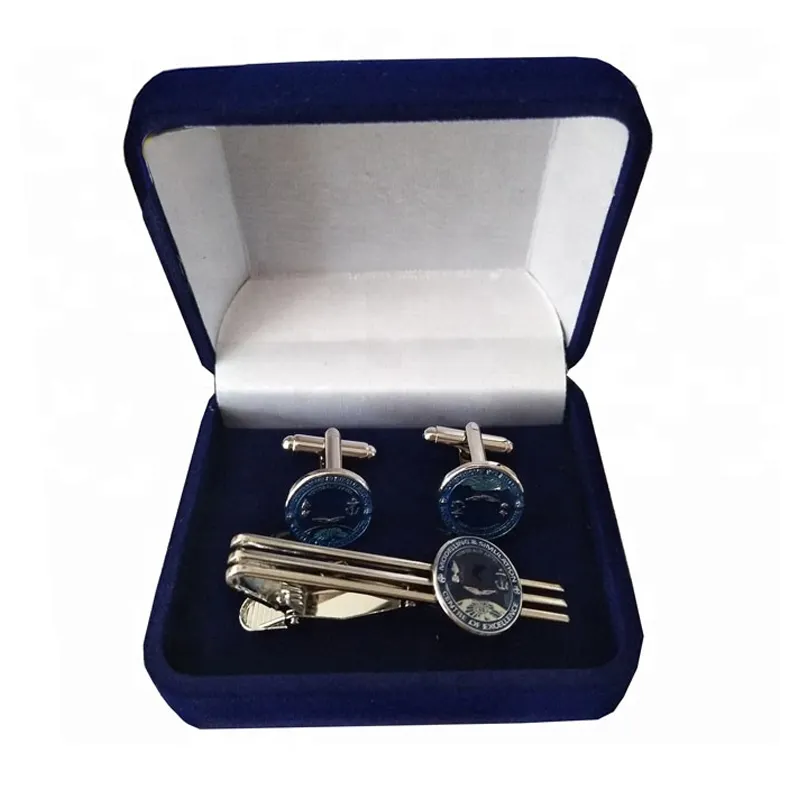 Commercio all'ingrosso su misura in ottone smalto duro manetta & tie clip con confezione regalo