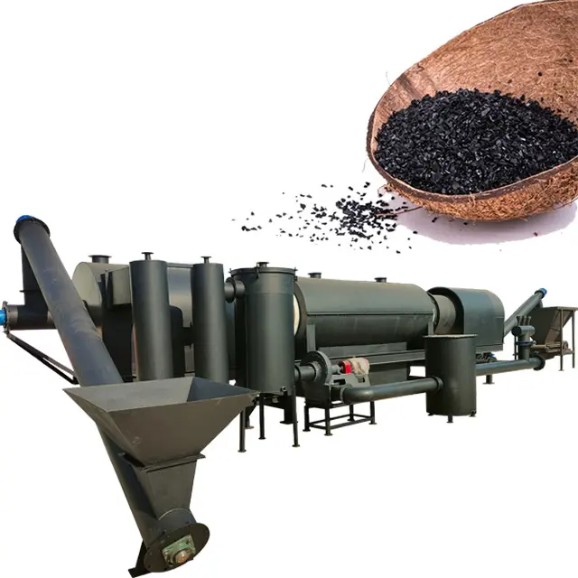 Hout Actieve Kool Continue Rdf Carbonisatie Oven Houtskool Maken Machine Van Kokosnoot Zaagsel