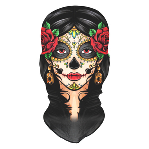 หน้ากากฮาโลวีนแบบเต็มใบหน้าแบบน่ากลัวหัวกะโหลกศีรษะสีดำสำหรับรถจักรยานยนต์ขี่จักรยานเครื่องแต่งกายผ้าทั่วไปแบบน่ากลัว - Product Image 5