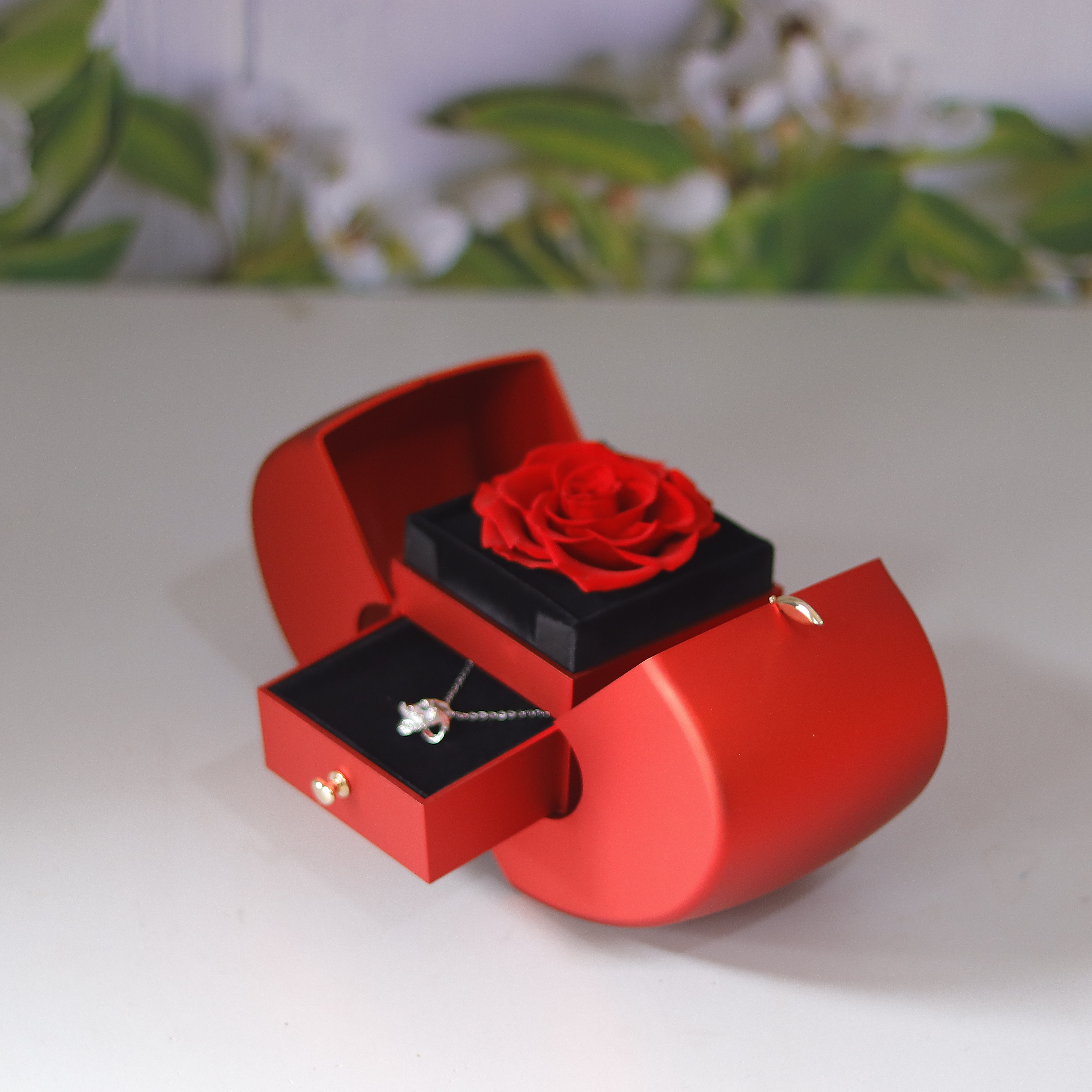 Caja de joyería Manzana Roja --006