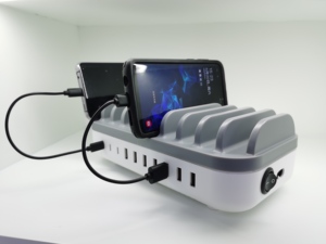 Desktop Organizer Smart 10 porte <span class=keywords><strong>USB</strong></span> Hub cellulare 120W veloce tipo c stazione di ricarica per più dispositivi