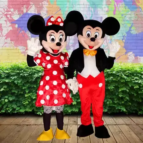 Fantasia de mascote Mickey Minnie Mouse para festa personagem cosplay evento adulto Halloween