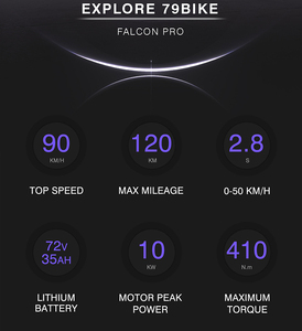 Max Tốc Độ 90 Km/h 8500W 79 Xe Đạp Chim Ưng Pro Đầy Đủ Hệ Thống Treo Ebike 72V Người Lớn - Product Image 4