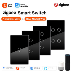 Kein neutraler Tuya ZigBee US AU 1 2 3 4 Gang Smart Touch Wand schalter Alexa Fernbedienung Timer Smart Home Smart Light Switch - Product Image 2