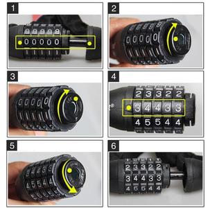 新しい画像自転車用ロングセーフティチェーン5パスワードコードロック盗難防止スチールモーターサイクルロックサイクリング電動自転車アクセサリー - Product Image 5