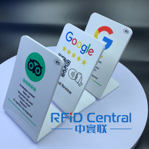 Kunden spezifischer Qr-Code 13,56 MHz Nfc Google Review Acryl ständer Nfc-Anzeige zum Scannen für Google Review Menüst änder - Product Image 3
