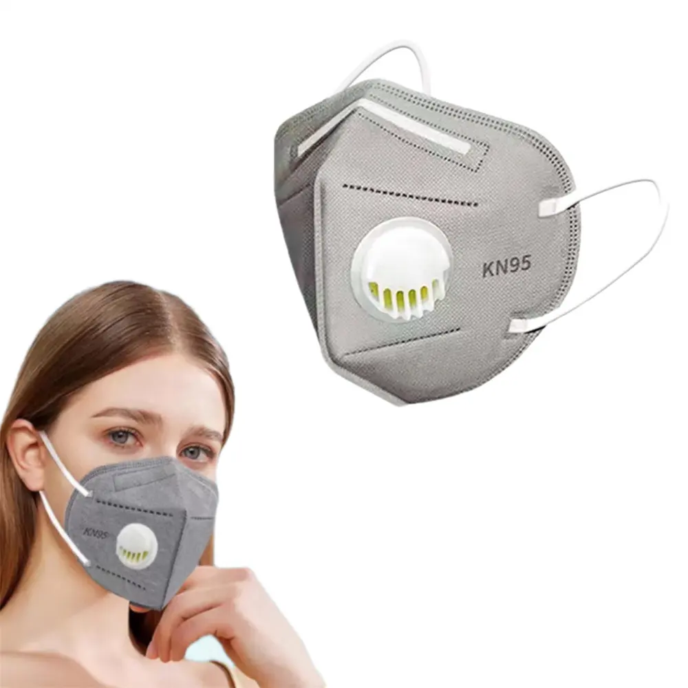 6 strati grigio monouso KN95 respiratore con filtro a carbone attivo maschera protettiva per il viso GB2626-2019 Standard