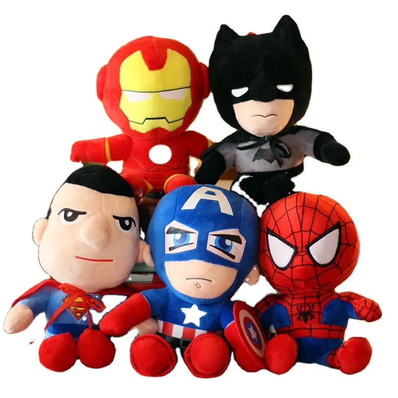 Di alta qualità Super Anime America capitano uomo giocattolo morbido peluche peluche bambola di pezza Spiderman Iroendman Pluche Supered eroe giocattoli di peluche