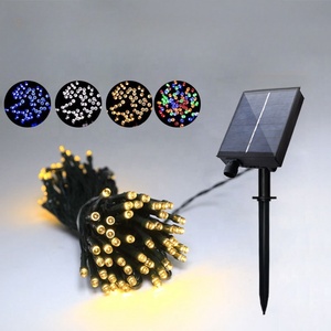 12m 100LED8モードリモコンUSB充電式ソーラーパネルパワード防水RGBクリスマスLEDストリングライトクリスマス用 - Product Image 1