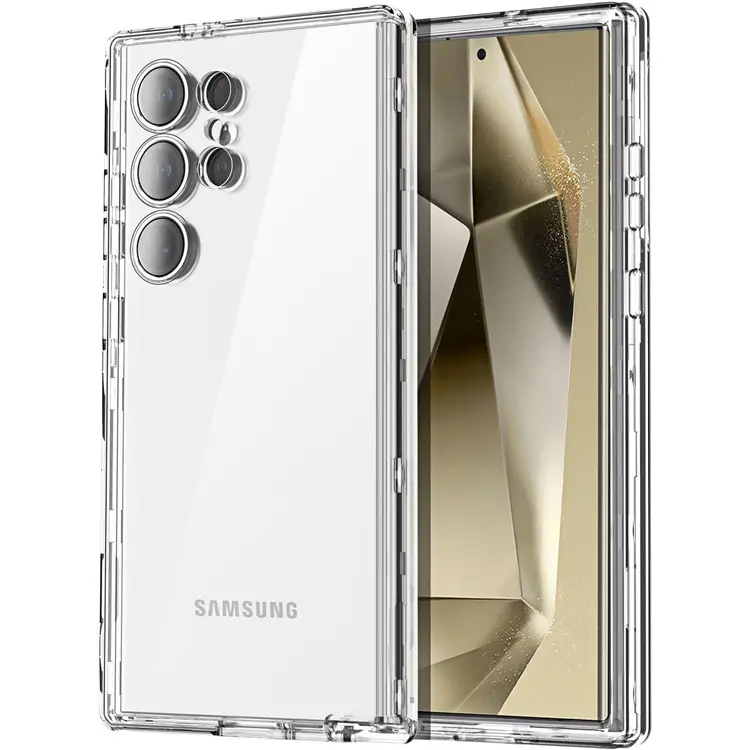 Capa de proteção para celular com câmera de proteção de três camadas para Samsung Galaxy S24 S24 Ultra