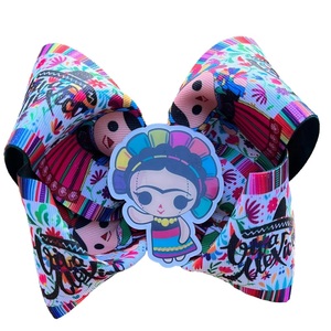 5.5''popular Mexican Hair Bows Clips Inspired Grosgrain Ribbon Doll Hair Bows for Girls Kids Accessories - Product Image 4